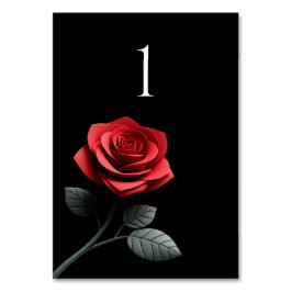 結婚のテーブル独身の番号の赤いバラ テーブルナンバー