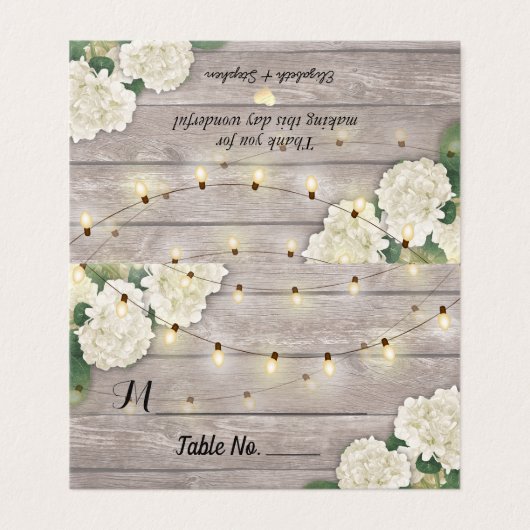 結婚のテーブル番号あじさい木素朴護衛 (外部フラット)