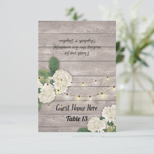 結婚のテーブル番号あじさい木素朴護衛 招待状 (スタンド正面)