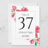 結婚のテーブル番号ピンク白フローラ (正面)