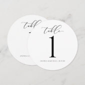 結婚のテーブル番号ラウンド – Luxury Script (正面/裏面)