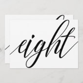 結婚のテーブル番号 – Luxeタイポグラフィ – 黒8 招待状 (正面/裏面)
