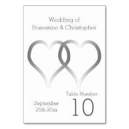 結婚のテーブル・ナンバー・シルバー・ハート テーブルナンバー