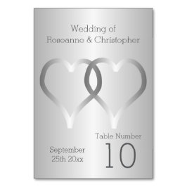 結婚のテーブル・ナンバー・シルバー・ハート テーブルナンバー
