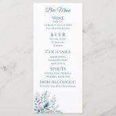 結婚のディナーとバーメニュー – パステルボタニカル – メニュー (裏面)