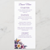 結婚のディナーとバーメニュー – 熱帯フローラ メニュー (正面)