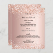 結婚のディナーメニューバラ金ゴールド赤面 (正面/裏面)