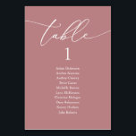結婚のディナーモダン客席表 テーブルナンバー<br><div class="desc">のディナ結婚ーゲスト座席表チャートカードモダン、埃の多いバラのテーマで古典的なロマンチックな書道。カスタマイズ文字と削除または色に一致する結婚式パーティーで記入する。</div>