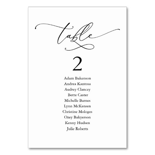 結婚のディナーモダン・客席表 テーブルナンバー (正面)