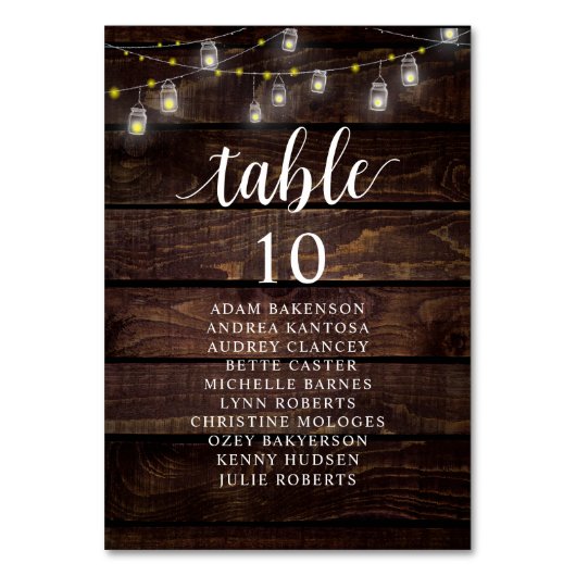 結婚のディナー素朴席 テーブルナンバー (裏面)