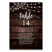 結婚のディナー素朴席 テーブルナンバー (裏面)