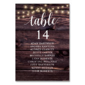 結婚のディナー素朴席 テーブルナンバー (裏面)