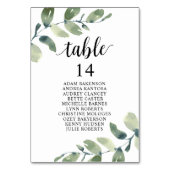 結婚のディナー、ユーカリ客席チャート テーブルナンバー (正面)