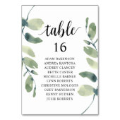 結婚のディナー、ユーカリ客席チャート テーブルナンバー (裏面)