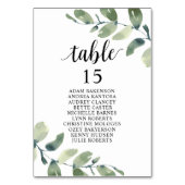 結婚のディナー、ユーカリ客席チャートT テーブルナンバー (裏面)