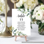 結婚のディナー、ユーカリ客席チャートT テーブルナンバー