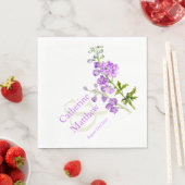 結婚のデルフィニウム紫色の水の色紙ナプキン スタンダードランチョンナプキン (インサイチュ)