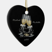 結婚のトースト私たちの初めてのクリスマスオーナメント セラミックオーナメント (右)