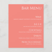 結婚のドリンク&ディナーメニュー – ピンクサンゴ –  (裏面)