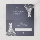 結婚のドレエレガントス海軍ブライダルシャワーシック プレイスカード (外部開封)