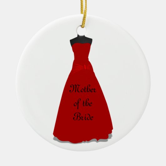 結婚のドレスのお母さんオーナメント セラミックオーナメント (正面)