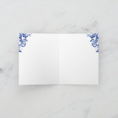 結婚のドレス、シャンデリア王室のオンブルーサンキュー サンキューカード (内部)