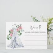 結婚のドレス – 私は誰ブライダルシャワーゲーム 便箋 (スタンド正面)