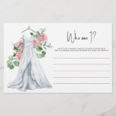 結婚のドレス – 私は誰ブライダルシャワーゲーム 便箋 (正面)