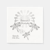 結婚のナプキンスシルバートンフライハート スタンダードカクテルナプキン (正面)