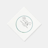 結婚のナプキンス熱帯水の色パーム葉 スタンダードカクテルナプキン (角)