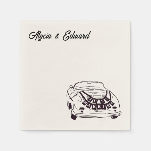 結婚のナプキン。カクテルカスタマイズ・ナプキン。 スタンダードカクテルナプキン (正面)