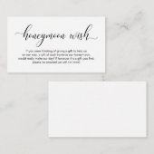 結婚のハネムーンの願いモダンエレガント脚本 エンクロージャーカード (正面/裏面)