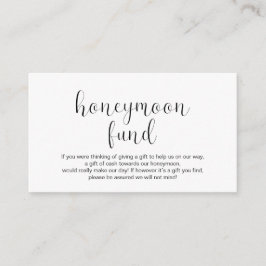 結婚のハネムーンミニマル基金、ブラックフォント エンクロージャーカード