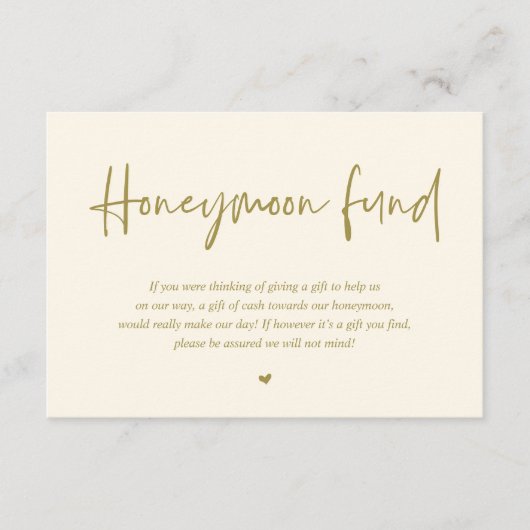 結婚のハネムーン基金の希望現金 エンクロージャーカード (正面)
