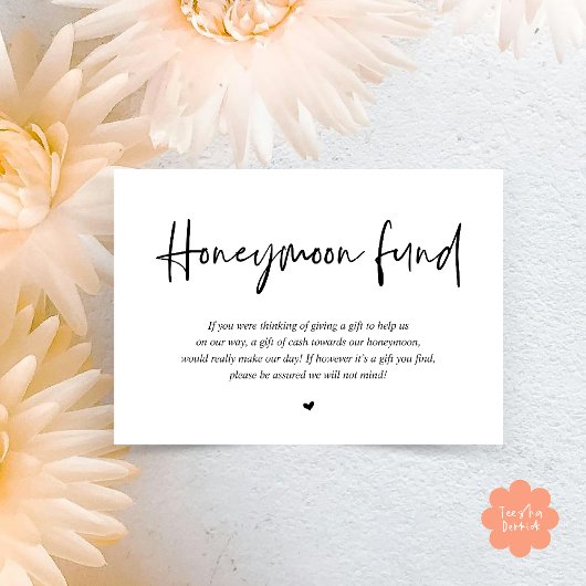 結婚のハネムーン基金の希望現金 エンクロージャーカード