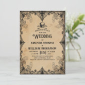 結婚のハロウィンヴィンテージホラーゴシック体のおもしろい 招待状 (スタンド正面)