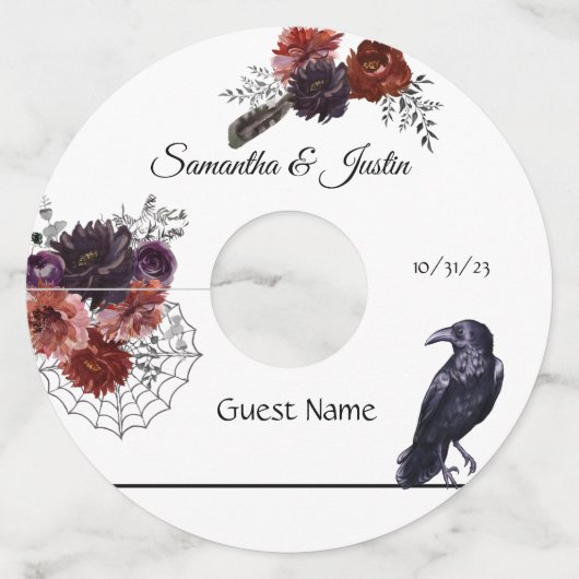 結婚のハロウィーン10月ワインマーカーラベル ワイングラスタグ (正面)