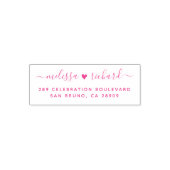 結婚のハートスクリプト名と差出人住所カスタム セルフインキングスタンプ (デザイン)