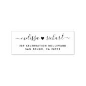 結婚のハートスクリプト名と差出人住所カスタム ラバースタンプ (インプリント)