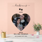 結婚のハート写真カップル愛犬ドリンク アクリルサイン (ウェディング)