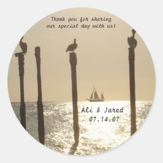 結婚のバッグ感謝していステッカー ラウンドシール