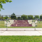 結婚のバナーあじさい花花文字列ライト赤 横断幕 (インサイチュ)