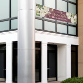 結婚のバナーあじさい花花文字列ライト赤 横断幕 (ビルの外側)