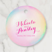 結婚のバブルボトル指示水カラーラベル フェイバータグ (裏面)