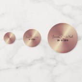 結婚のバラパーソナライズされた金ゴールドテーブル コンフェッティ (裏面)