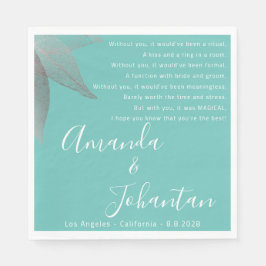 結婚のバラ感謝していフローラ名 スタンダードランチョンナプキン