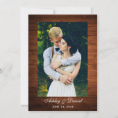 結婚のバーガンディフローラ木幾何学模様フレーム写真 招待状 (裏面)