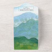 結婚のバーベキュー水彩風景 オールインワン招待状 (外側)