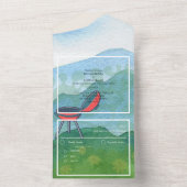 結婚のバーベキュー水彩風景 オールインワン招待状 (内側)