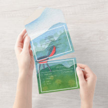 結婚のバーベキュー水彩風景